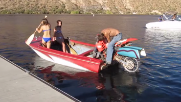 Boat powered by a Dirt Bike - An ACTUAL Dirt Bike