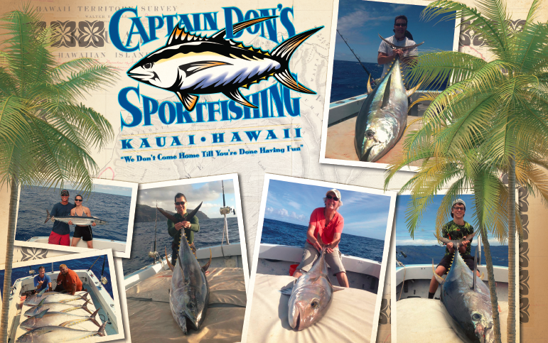 Red Tuna Fishing Shirt Club - Captain Dons Sportfishing Hawaii postcard