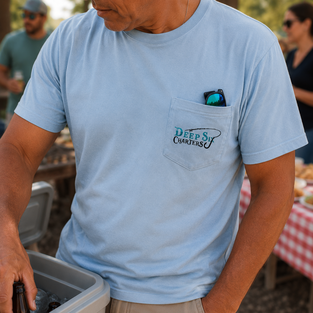 Deep Six Charters - Pocket Tee