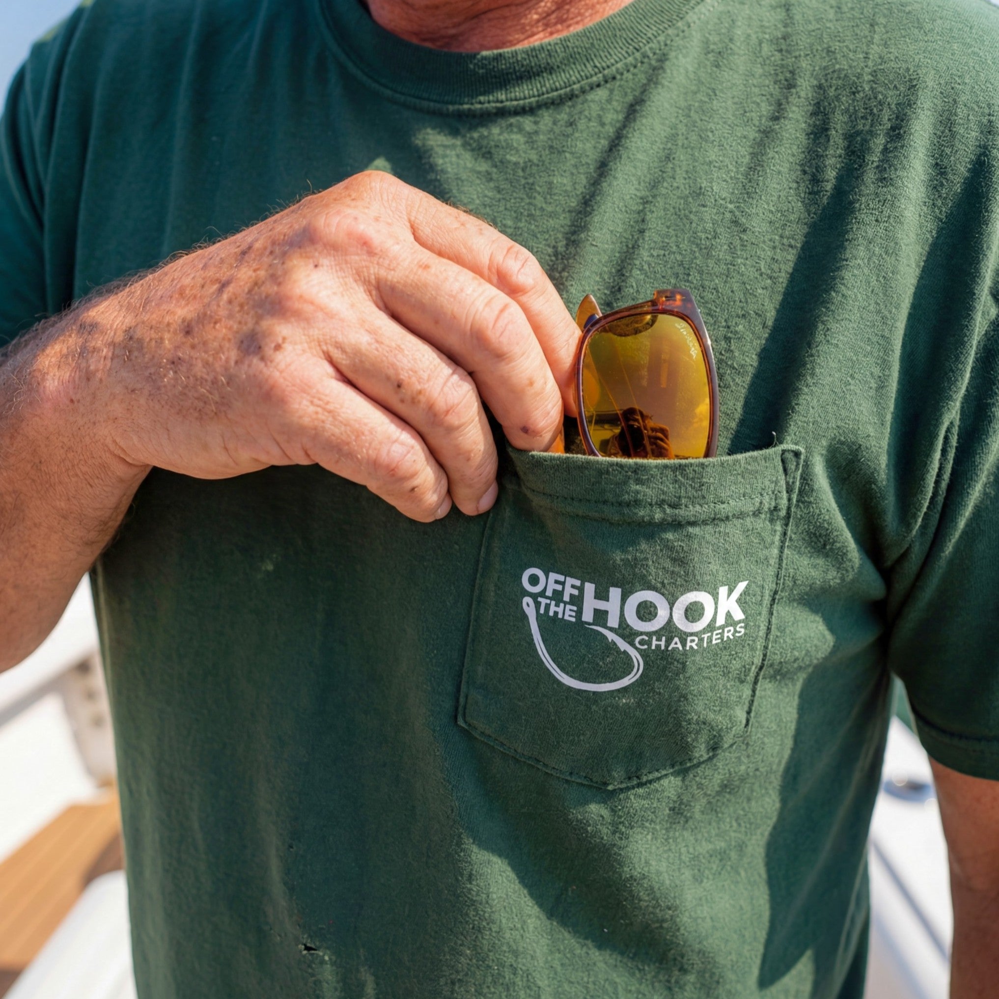 Off The Hook Charters - Pocket Tee
